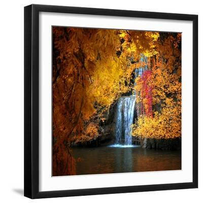 Nature's Gold - Black Framed Art Print Wall Art, 16x16
