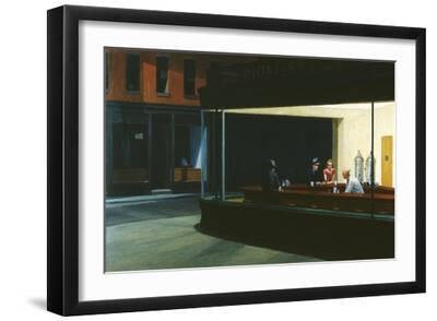 Nighthawks - Black Framed Art Print Wall Art, 18x12