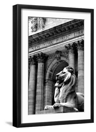 NY Public Library III - Black Framed Art Print Wall Art, 12x18