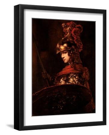 Pallas Athena Or, Armoured Figure, 1664-65 - Black Framed Art Print Wall Art, 12x16