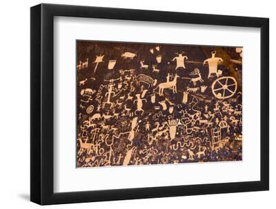 Petroglyphs at Newspaper Rock State Park, Utah - Black Framed Art Print Wall Art, 12x8