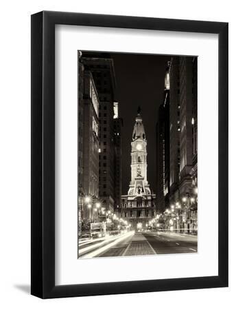 Philadelphia City - Black Framed Art Print Wall Art, 8x12