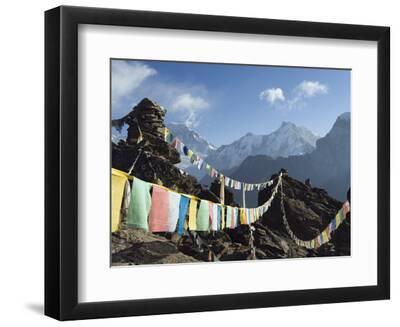 Prayer Flags, View From Gokyo Ri, 5483M, Gokyo, Sagarmatha National Park, Himalayas - Black Framed Art Print Wall Art, 12x9 Prayer Flags, View From Gokyo Ri, 5483M, Gokyo, Sagarmatha National Park, Himalayas - Black Framed Art Print Wall Art, 12x9