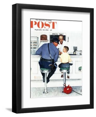 "Runaway" Saturday Evening Post Cover, September 20,1958 - Black Framed Art Print Wall Art, 9x12