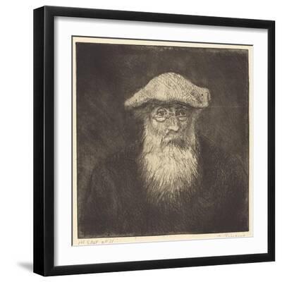 Self-Portrait, C.1890 - Black Framed Art Print Wall Art, 16x16