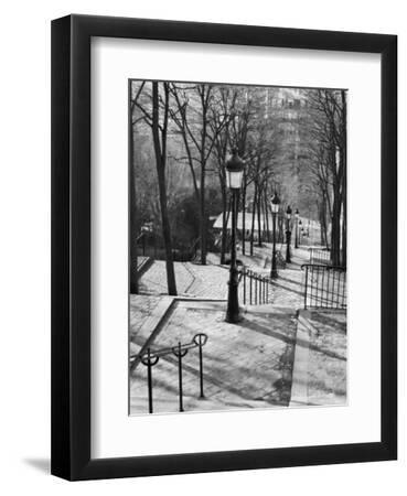 Steps to Montmartre, Paris, France - Black Framed Art Print Wall Art, 9x12