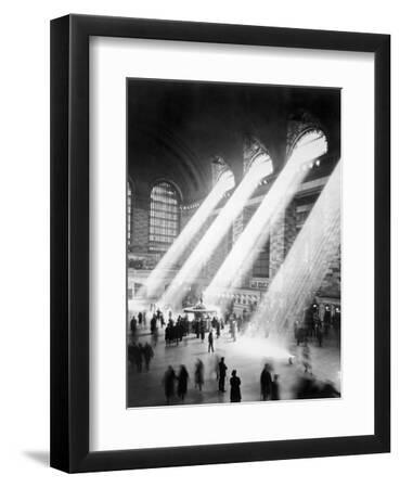 Sunbeams in Grand Central Station - Black Framed Art Print Wall Art, 9x12