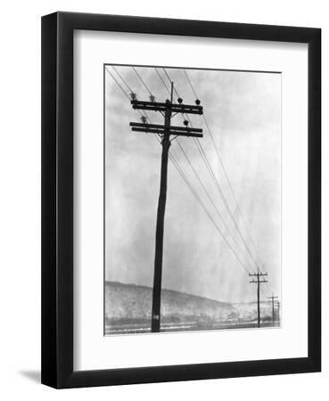 Telephone Poles in Snowy Weather - Black Framed Art Print Wall Art, 9x12 Telephone Poles in Snowy Weather - Black Framed Art Print Wall Art, 9x12