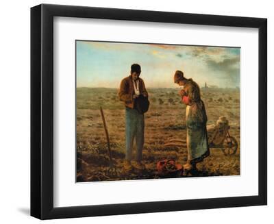 The Angelus - Black Framed Art Print Wall Art, 12x9