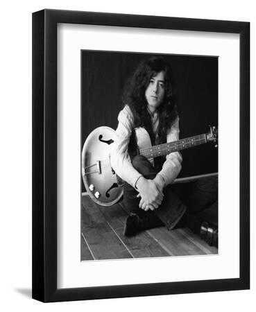 The Birthday of Jimmy Page, Led Zeppelin Guitarist - Black Framed Art Print Wall Art, 9x12