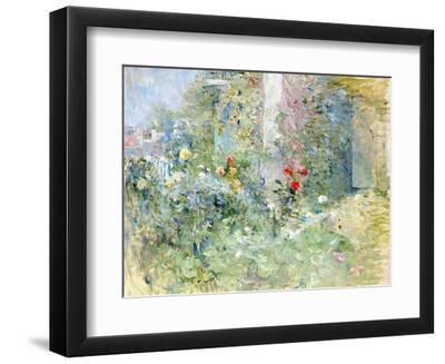 The Garden at Bougival, 1884 - Black Framed Art Print Wall Art, 12x9