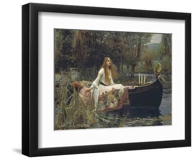 The Lady of Shalott - Black Framed Art Print Wall Art, 12x9