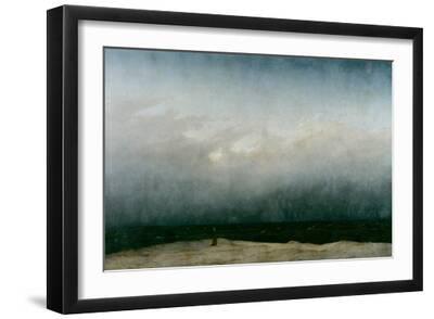The Monk by the Sea, 1808-1810 - Black Framed Art Print Wall Art, 18x12