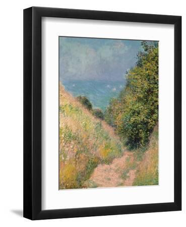 The Path of La Cavée at Pourville, 1882 - Black Framed Art Print Wall Art, 9x12