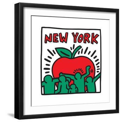 Untitled Pop Art - New York - Black Framed Art Print Wall Art, 16x16
