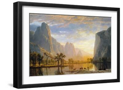 Valley of the Yosemite - Black Framed Art Print Wall Art, 18x12
