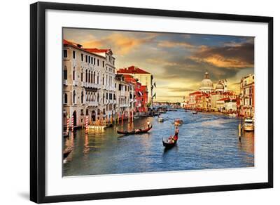 Venetian Sunset - Black Framed Art Print Wall Art, 24x16 Venetian Sunset - Black Framed Art Print Wall Art, 24x16