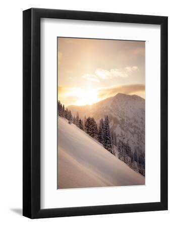 Winter Sunrise over Patsy Marley, Alta, Utah - Black Framed Art Print Wall Art, 8x12