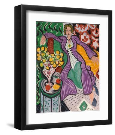 Woman in a Purple Coat, 1937 - Black Framed Art Print Wall Art, 12x16